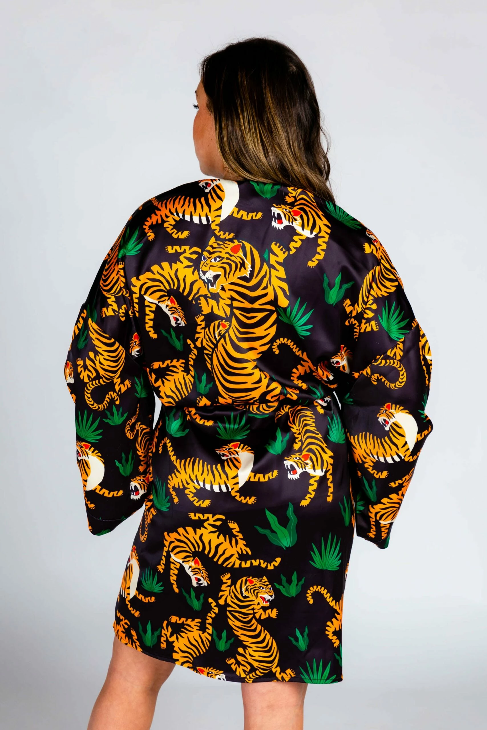 The Tamer | Ladies Unisex Tiger Print Satin Kimono 4 The Tamer | Ladies Unisex Tiger Print Satin Kimono - Image 2