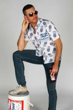 The Diesel | Budweiser Short Sleeve Hawaiian -US Clothing Sales Store 05 20BudweiserStudio SwimLayflats VisorShades 6385 Edit