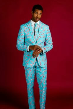 The Peppermint Pimp Canes | Candy Cane Print Christmas Suit