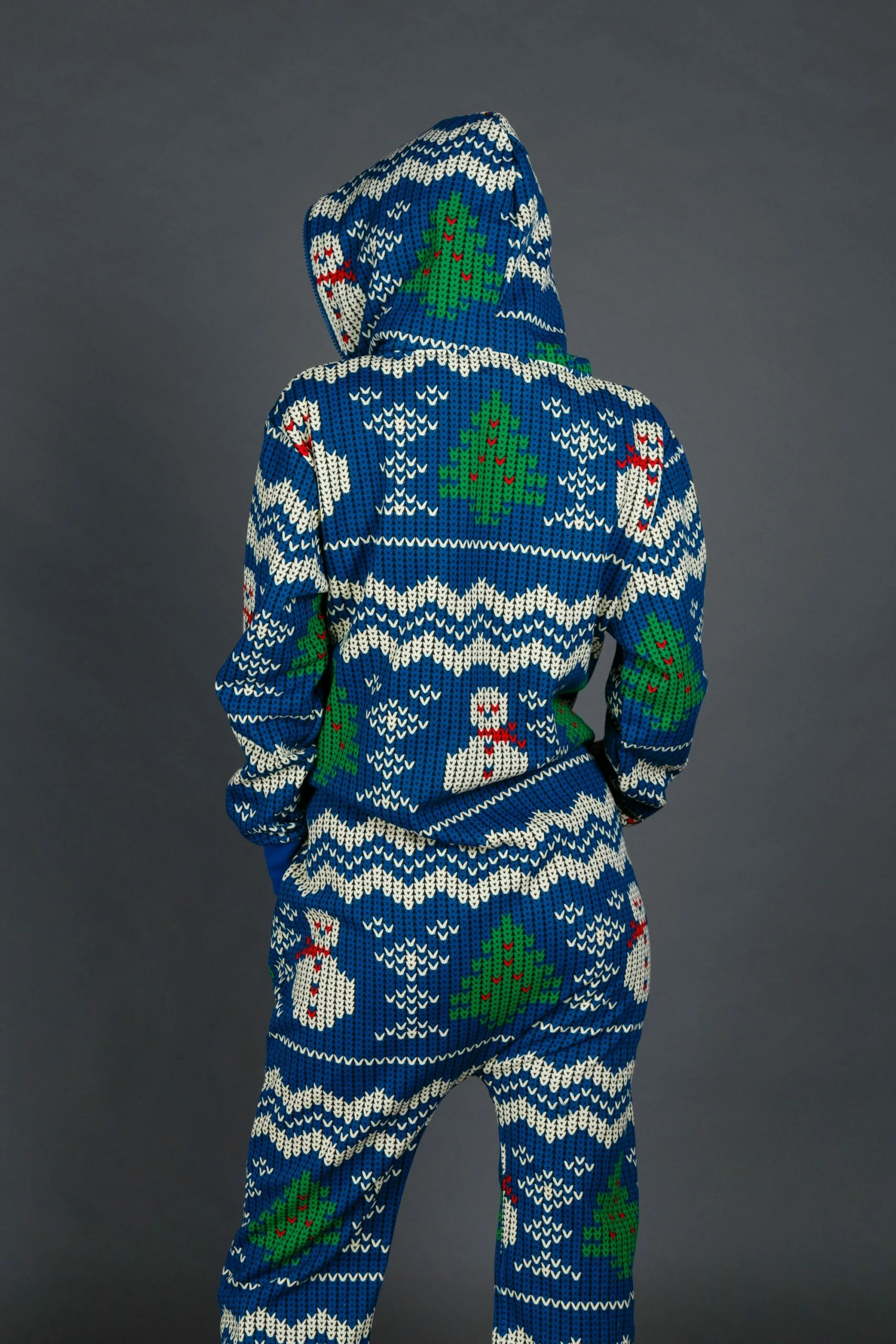 The Eggnog Aficionado | Ladies Unisex Snowman Print Blue Christmas Onesie 7 The Eggnog Aficionado | Ladies Unisex Snowman Print Blue Christmas Onesie - Image 5