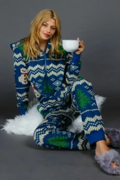 The Eggnog Aficionado | Ladies Unisex Snowman Print Blue Christmas Onesie 9 The Eggnog Aficionado | Ladies Unisex Snowman Print Blue Christmas Onesie -US Clothing Sales Store 08 29 Christmas GuysSuits IMG 4472 Edit