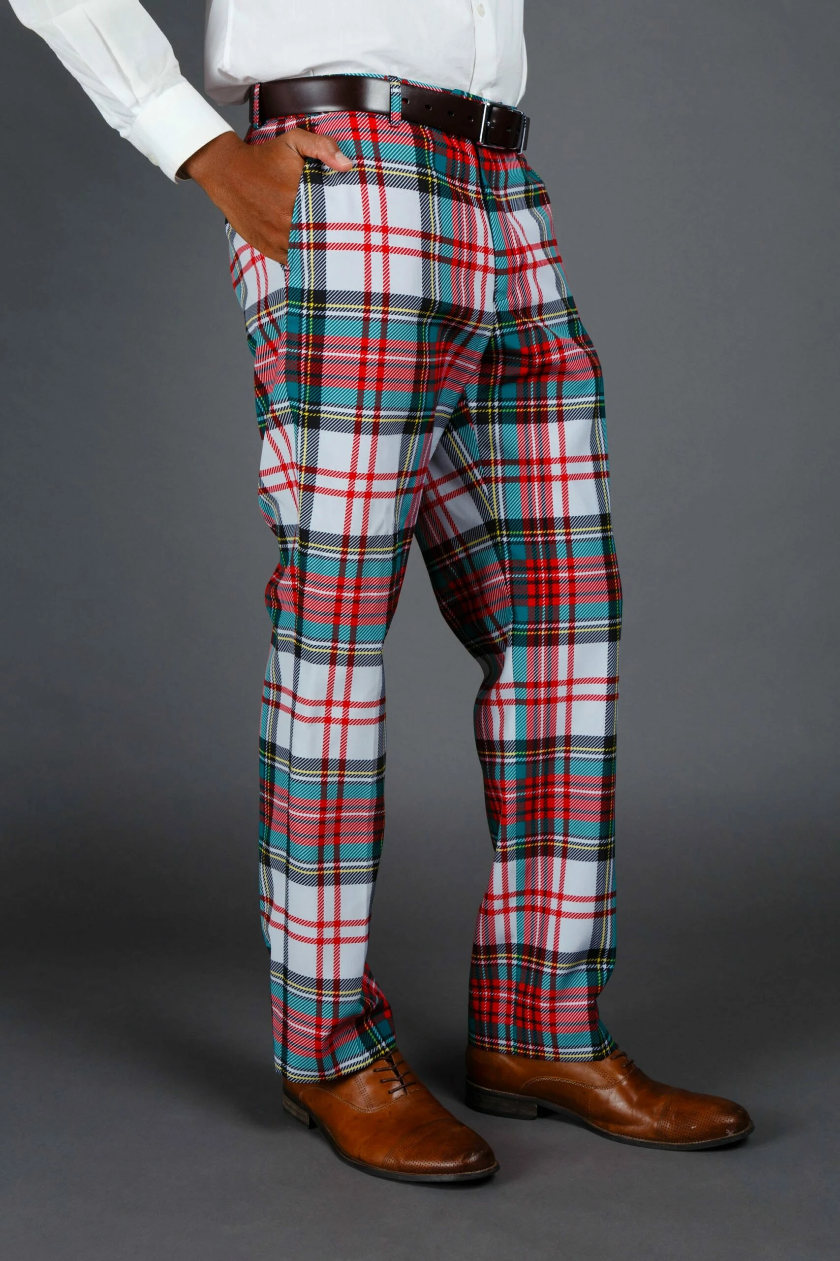 The Scotch On The Rocks | White Plaid Holiday Dress Pants 3 The Scotch On The Rocks | White Plaid Holiday Dress Pants