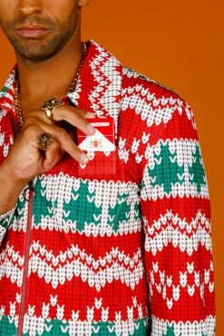 The Red Ryder | Men's Knit Print Christmas Flight Suit -US Clothing Sales Store 08 29 Christmas GuysSuits IMG 4684