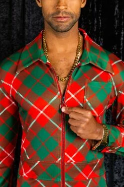The Poinsettia Playboy | Red Plaid Christmas Flight Suit -US Clothing Sales Store 08 29 Christmas GuysSuits IMG 5066