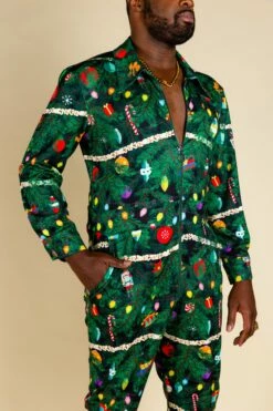 The Christmas Tree Camo | Christmas Tree Print Christmas Flight Suit -US Clothing Sales Store 10 01 Christmas Pajamas MLR 8296