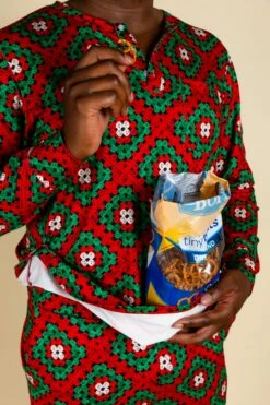 The Quilty Pleasure | Mens Red And Green Quilted Christmas Pajama Top -US Clothing Sales Store 10 01 Christmas Pajamas MLR 8329