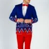 The Nordic Gentleman | Navy Fair Isle Ugly Christmas Suit -US Clothing Sales Store 12 09 NFLPA ChristmasBlazers 32