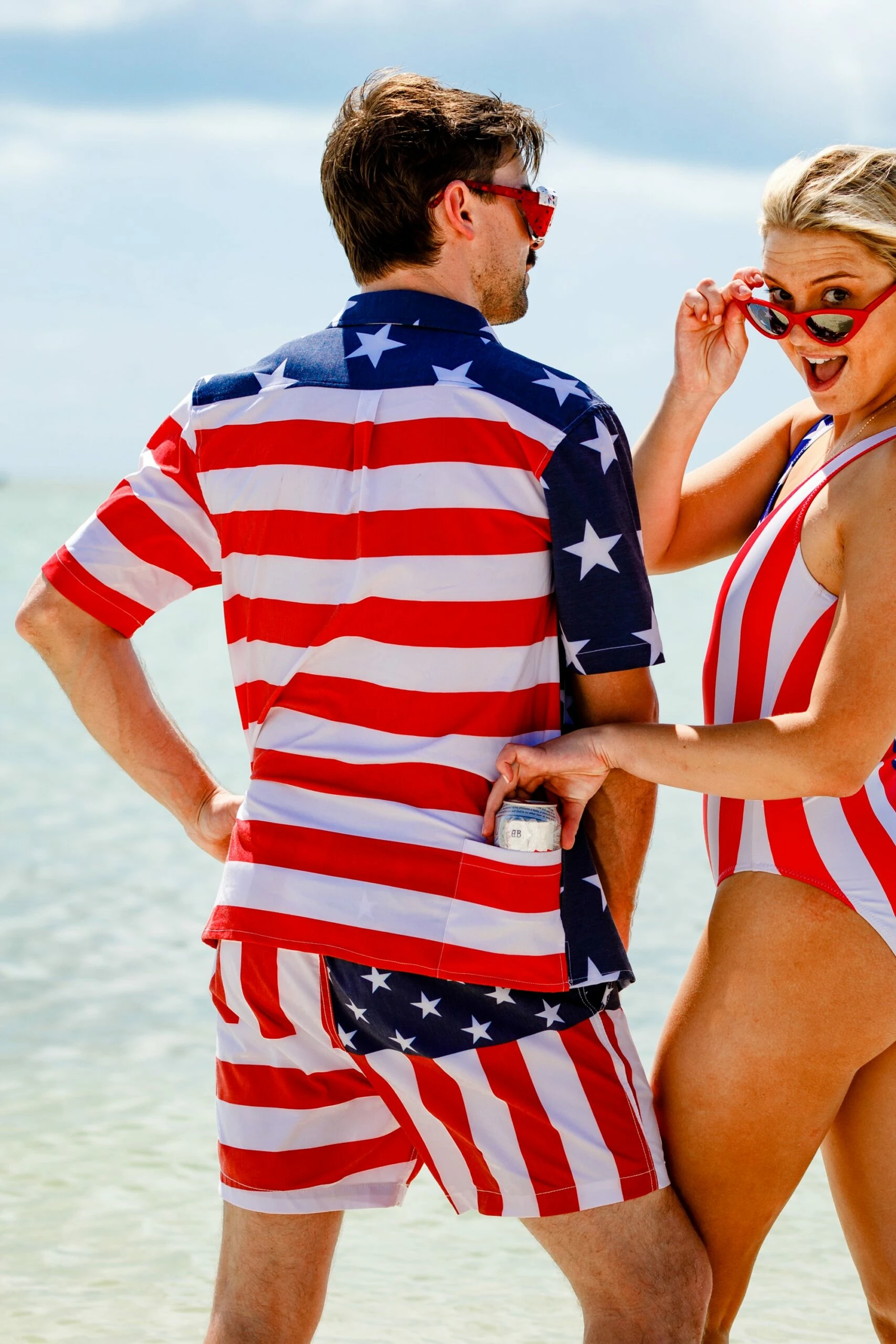 The Johnny Adams | Men's American Flag Stretch Hawaiian Shirt 6 The Johnny Adams | Men's American Flag Stretch Hawaiian Shirt - Image 4