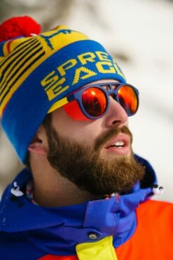 The Sun Cafe | Navy And Yellow Glacier Sunglasses -US Clothing Sales Store 20191206 Ski Utah DSC0345