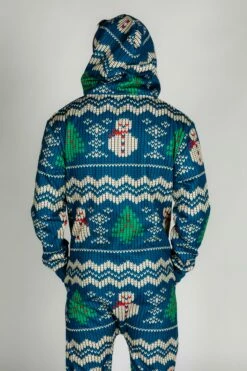 The Eggnog Aficionado | Blue Snowman Print Christmas Onesie -US Clothing Sales Store 20200911 XmasCatalog EY4A5520
