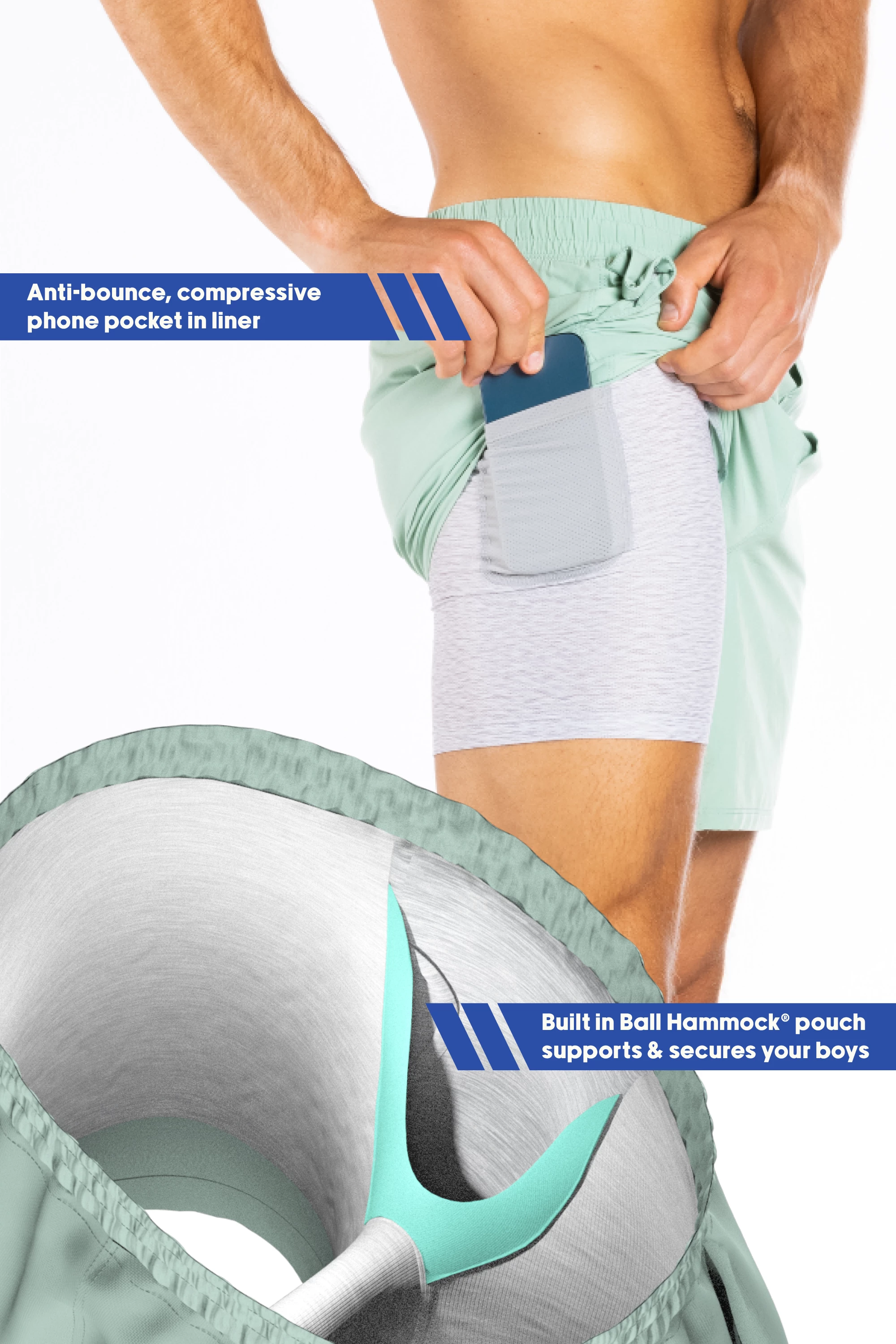 The Concrete Jungle | Sage Ball Hammock® 5 Inch Athletic Shorts 5 The Concrete Jungle | Sage Ball Hammock® 5 Inch Athletic Shorts - Image 3