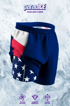 The Double Duty | American Flag Ball Hammock® 5 Inch Athletic Shorts