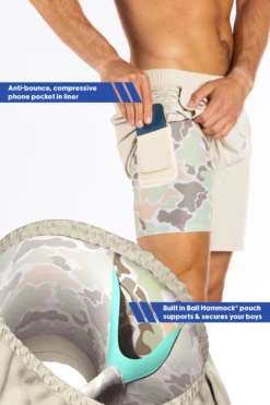 The Lieutenant | Khaki And Camo Ball Hammock® 7 Inch Athletic Shorts -US Clothing Sales Store 7 LieutenantKhaki2