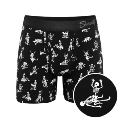 The Bare Back Bones | Glow In The Dark Skeletons Ball Hammock® Pouch Underwear With Fly