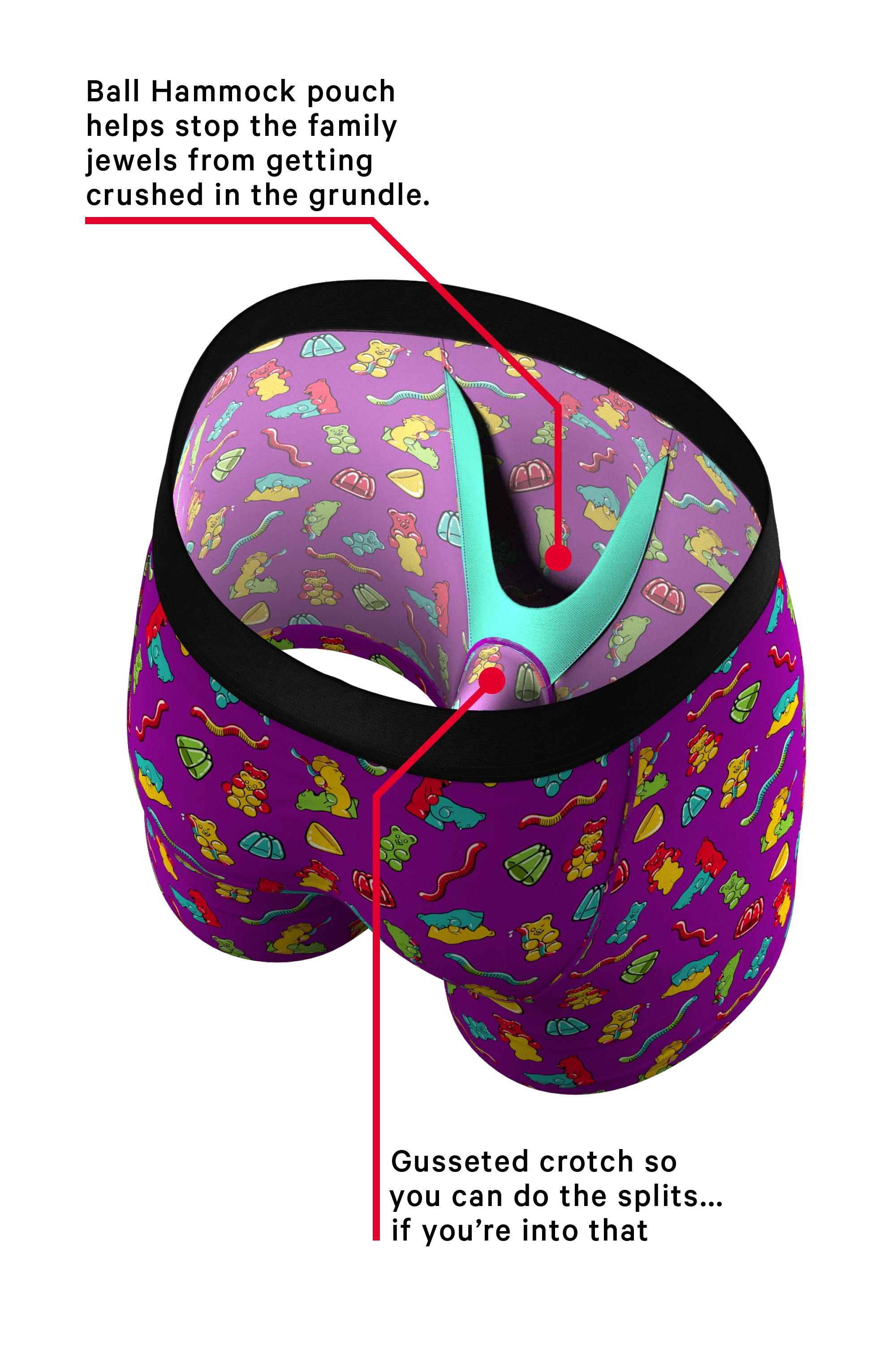 The Naughty Bears | Gummy Bear Ball Hammock® Pouch Underwear 4 The Naughty Bears | Gummy Bear Ball Hammock® Pouch Underwear - Image 2