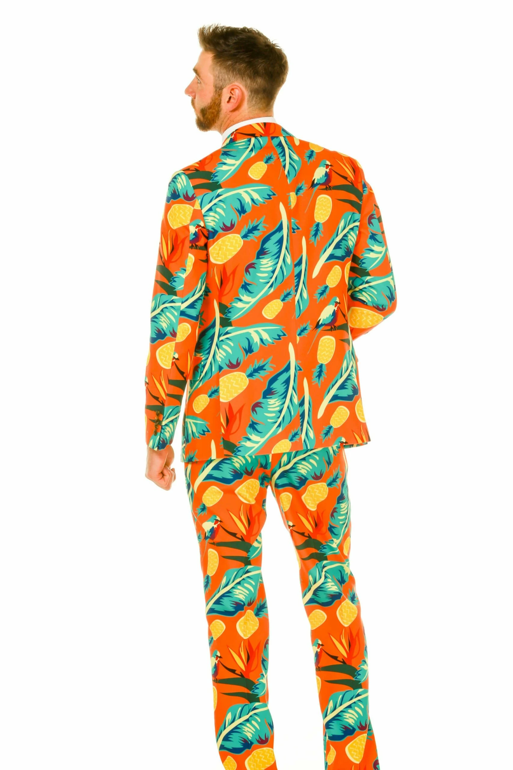 The Cruise Ship Casanova | Orange Hawaiian Suit 6 The Cruise Ship Casanova | Orange Hawaiian Suit - Image 4