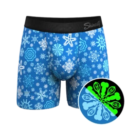 The Melt In Your Mouth | Glow In The Dark Naughty Snowflakes Ball Hammock® Pouch Underwear