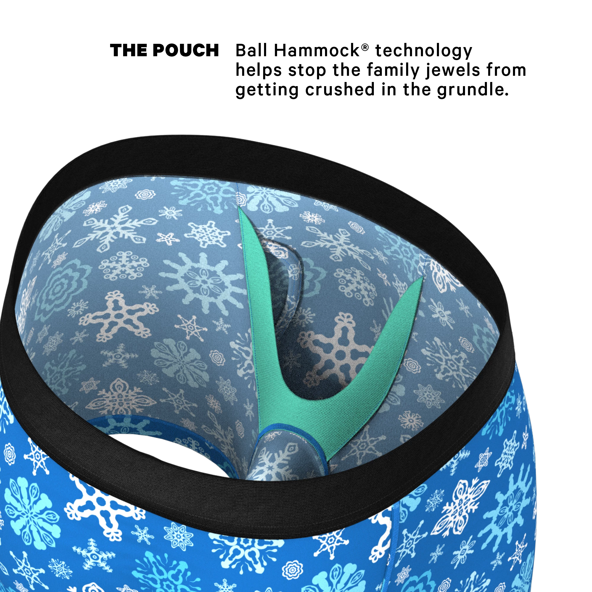 The Melt In Your Mouth | Glow In The Dark Naughty Snowflakes Ball Hammock® Pouch Underwear With Fly 4 The Melt In Your Mouth | Glow In The Dark Naughty Snowflakes Ball Hammock® Pouch Underwear With Fly - Image 2