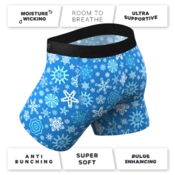 The Melt In Your Mouth | Glow In The Dark Naughty Snowflakes Ball Hammock® Pouch Underwear With Fly 10 The Melt In Your Mouth | Glow In The Dark Naughty Snowflakes Ball Hammock® Pouch Underwear With Fly -US Clothing Sales Store MeltInYourMouthNaughtySnowflakesBoxerWithFly4