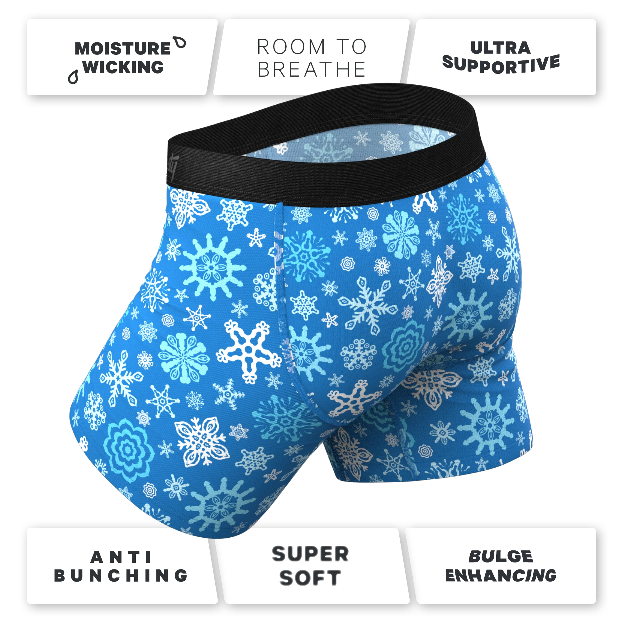 The Melt In Your Mouth | Glow In The Dark Naughty Snowflakes Ball Hammock® Pouch Underwear With Fly 6 The Melt In Your Mouth | Glow In The Dark Naughty Snowflakes Ball Hammock® Pouch Underwear With Fly - Image 4