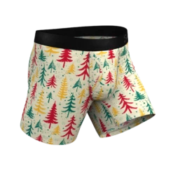The Pine Tree Playboy | Retro Christmas Trees Ball Hammock® Pouch Underwear With Fly -US Clothing Sales Store PineTreePlayboyRetroChristmasTreesWFly3