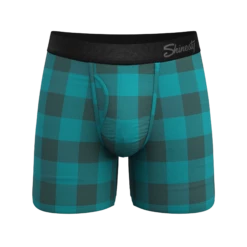 The Plaid And Simple | Green Buffalo Check Ball Hammock® Pouch Underwear With Fly
