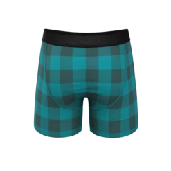 The Plaid And Simple | Green Buffalo Check Ball Hammock® Pouch Underwear With Fly -US Clothing Sales Store PlaidandSimpleBoxerwFly5