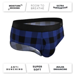 The Precious Plums | Blue Plaid Ball Hammock® Pouch Underwear Briefs -US Clothing Sales Store PreciousPlumsBluePlaidBriefs4