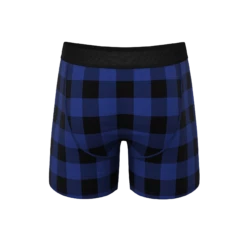 The Precious Plums | Blue Plaid Ball Hammock® Pouch Underwear With Fly -US Clothing Sales Store PreciousPlumsBluePlaidBxWFly5