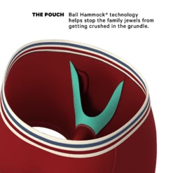 The Ready Or Not | Bright Red Retro Ball Hammock® Pouch Underwear With Fly -US Clothing Sales Store ReadyorNotBrightRedRetroWFly2