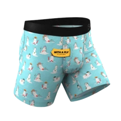 The Frosty Mistress | Snow Women Ball Hammock® Pouch Underwear With Fly -US Clothing Sales Store SnowWomenBoxerFly3