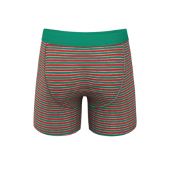 The Stripe Club | Christmas Striped Ball Hammock® Pouch Underwear With Fly -US Clothing Sales Store StripeClubChristmasStripedBoxerWithFly5