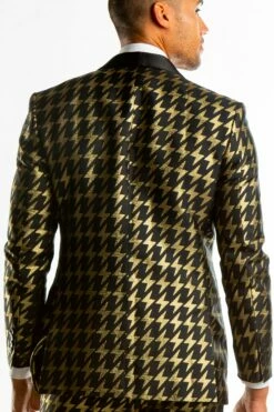 The Caviar And Cocktails | Gold Jacquard Black Label Suit -US Clothing Sales Store TheCaviarandCocktialsPB2600 4