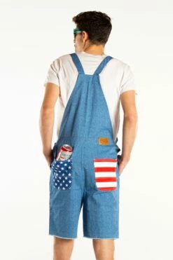 The Chattahoochees | Denim American Flag Short Overalls 7 The Chattahoochees | Denim American Flag Short Overalls -US Clothing Sales Store TheChattahoochees10087 0272