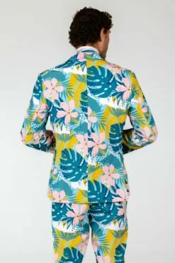 The Floral Fixation | Blue Tropical Suit Blazer -US Clothing Sales Store TheFloralFixation BlueTropicalSuitBlazer 1