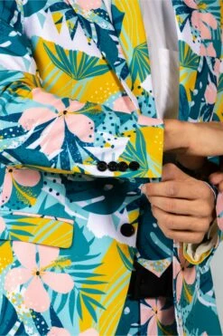 The Floral Fixation | Blue Tropical Suit Blazer -US Clothing Sales Store TheFloralFixation BlueTropicalSuitBlazer 3