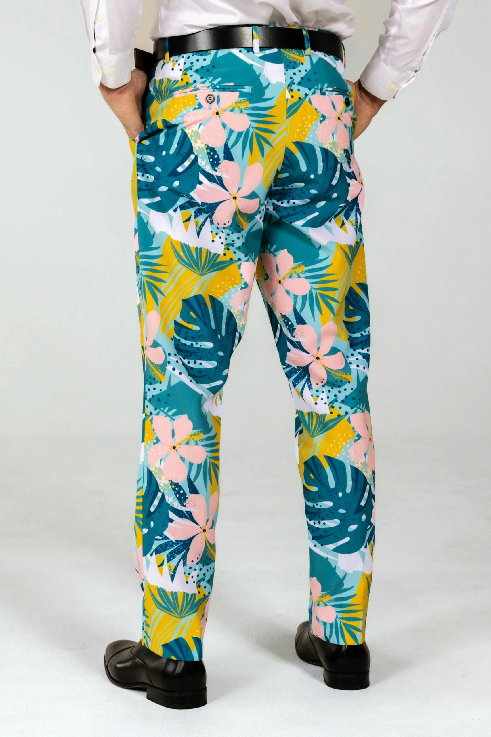 The Floral Fixation | Blue Tropical Suit Pants 4 The Floral Fixation | Blue Tropical Suit Pants - Image 2