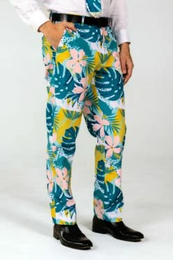 The Floral Fixation | Blue Tropical Suit Blazer -US Clothing Sales Store TheFloralFixation BlueTropicalSuitPants 2