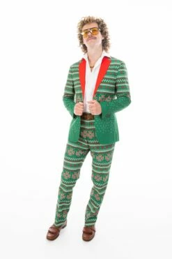 The Kris Kringle | Green Fair Isle Christmas Suit -US Clothing Sales Store TheKrisKringle